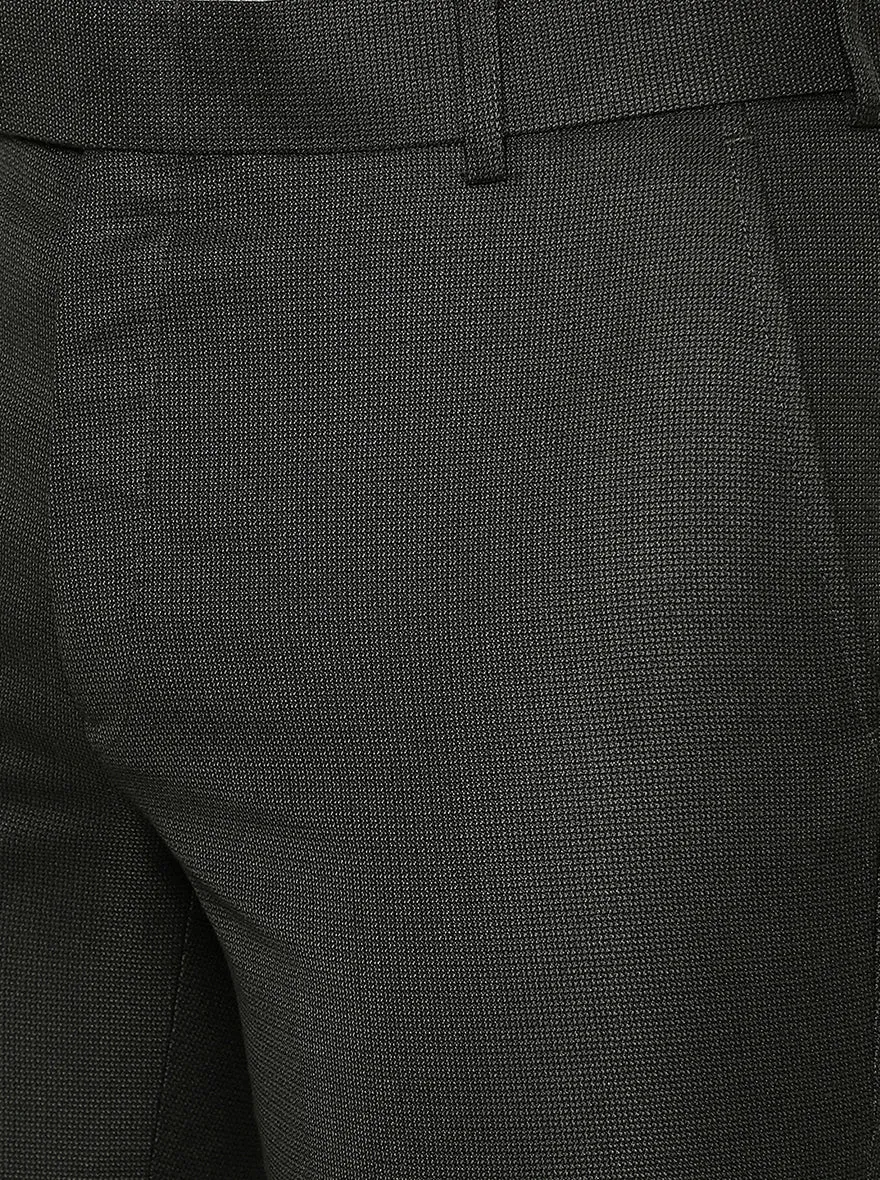 Olive Solid Slim Fit Formal Trouser | Greenfibre