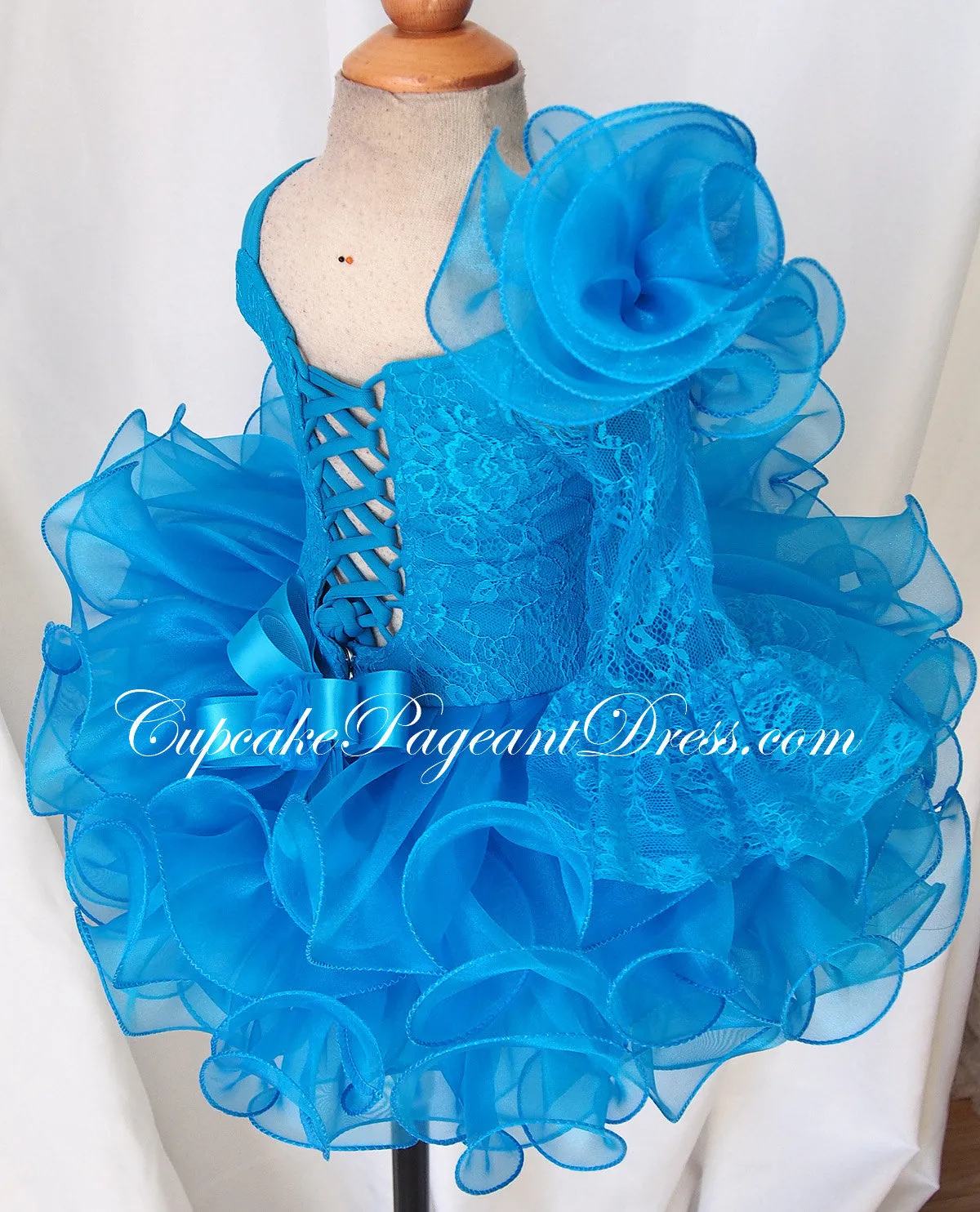 One Shoulder Lace Infant/Child/Toddler/Baby/kids Girl's Pageant Dress