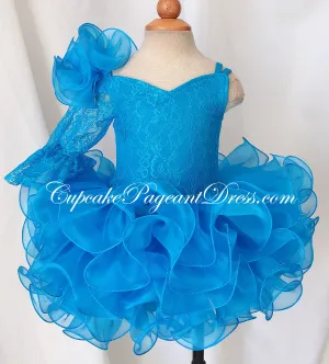 One Shoulder Lace Infant/Child/Toddler/Baby/kids Girl's Pageant Dress