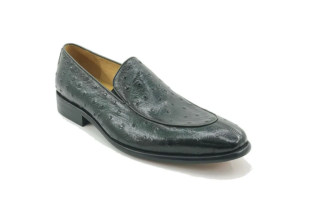 Ostrich Embossed Calfskin Slip-on Loafer