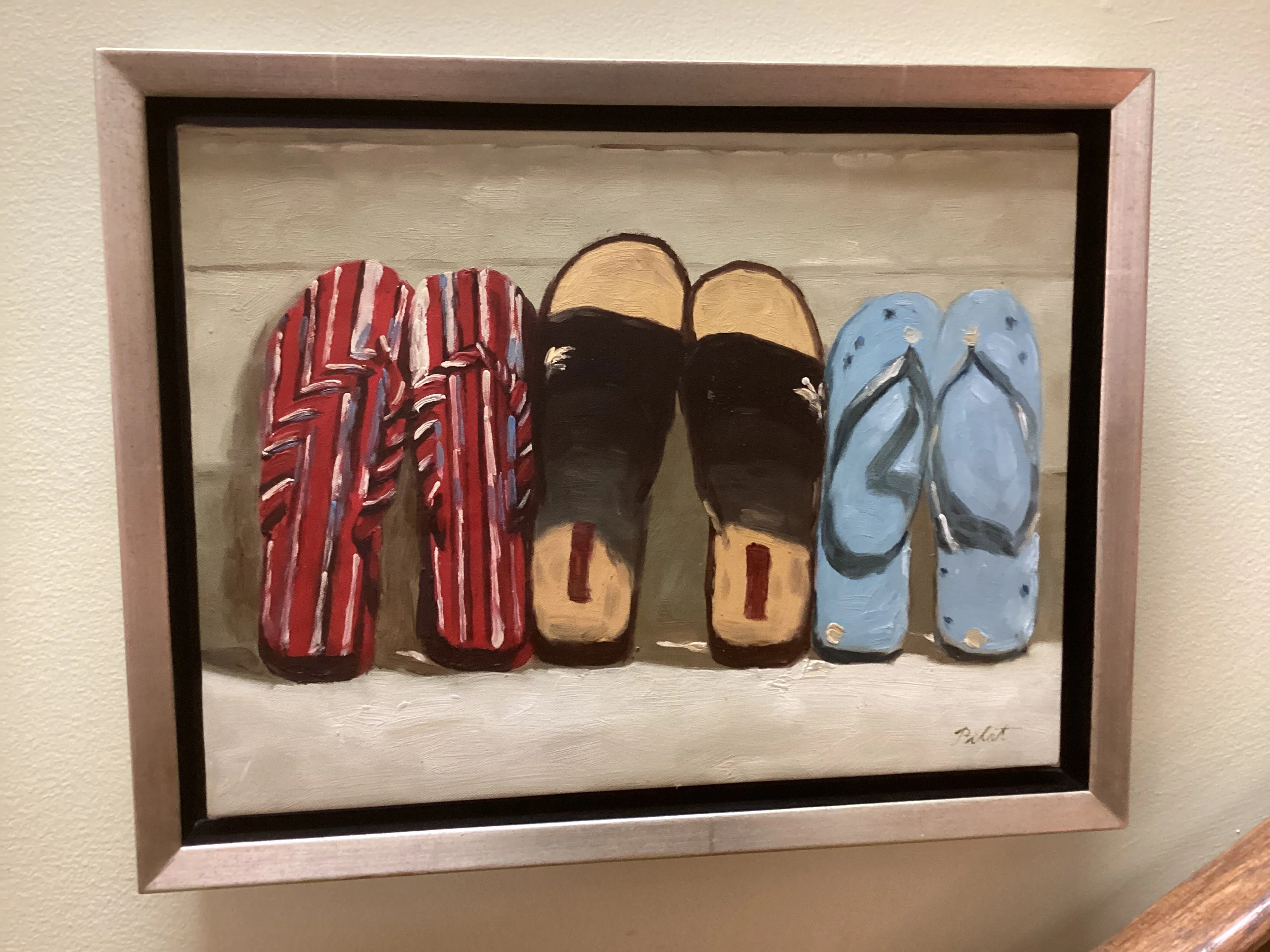 Pair of Original Oils of Flip Flops Black Frame