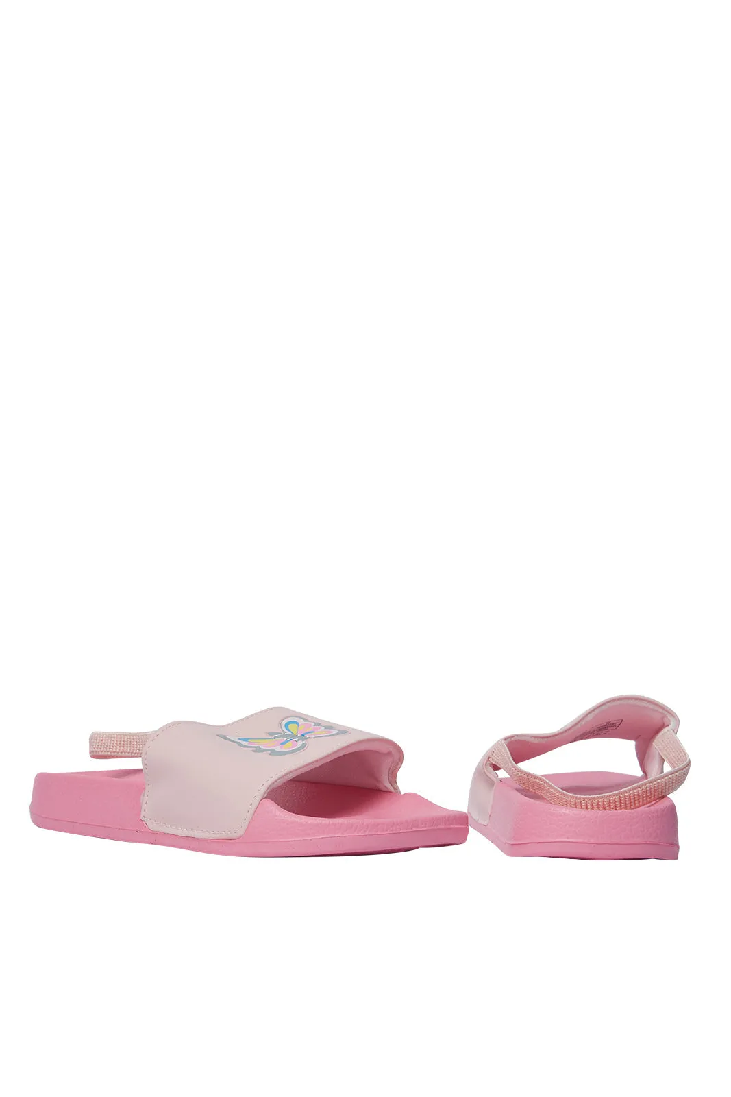 Pale Pink Butterfly Slide Girls Flip Flop