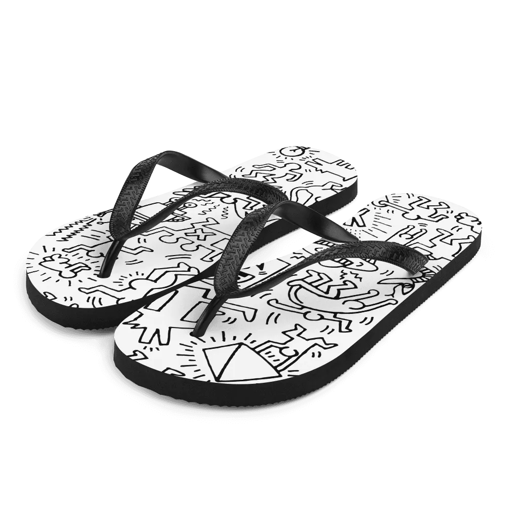 Panel Pattern, Street Art Flip-Flops