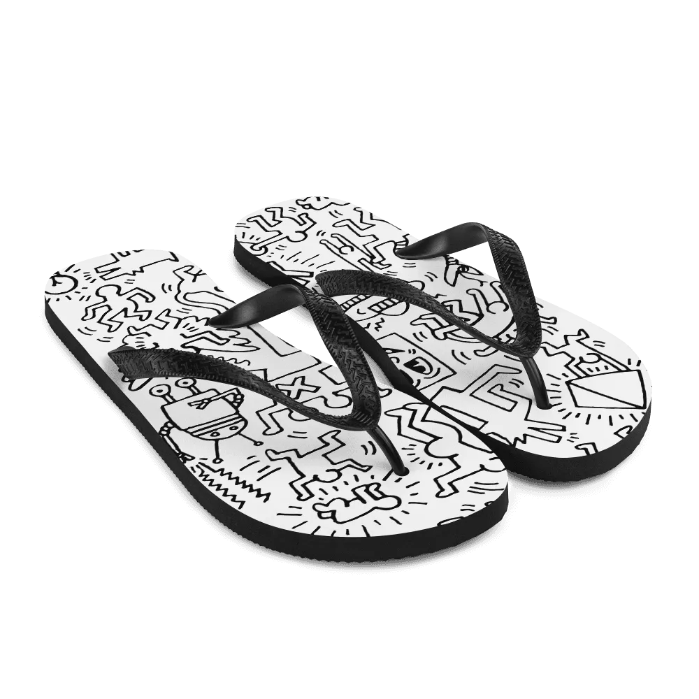 Panel Pattern, Street Art Flip-Flops