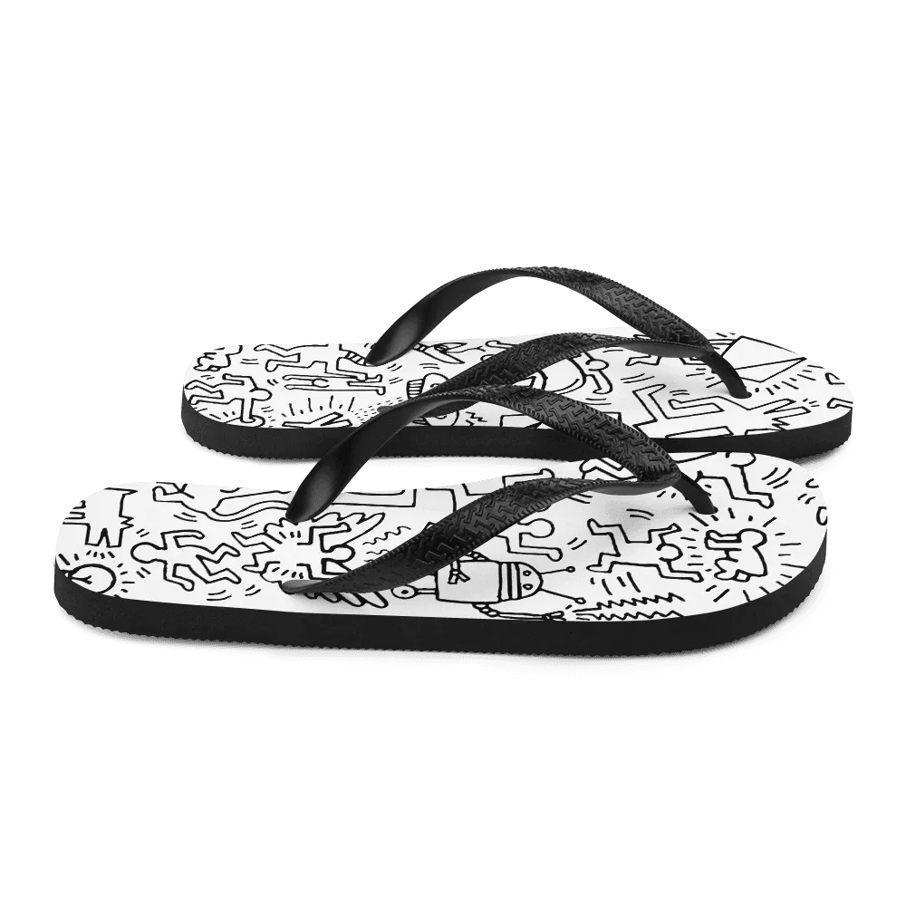 Panel Pattern, Street Art Flip-Flops