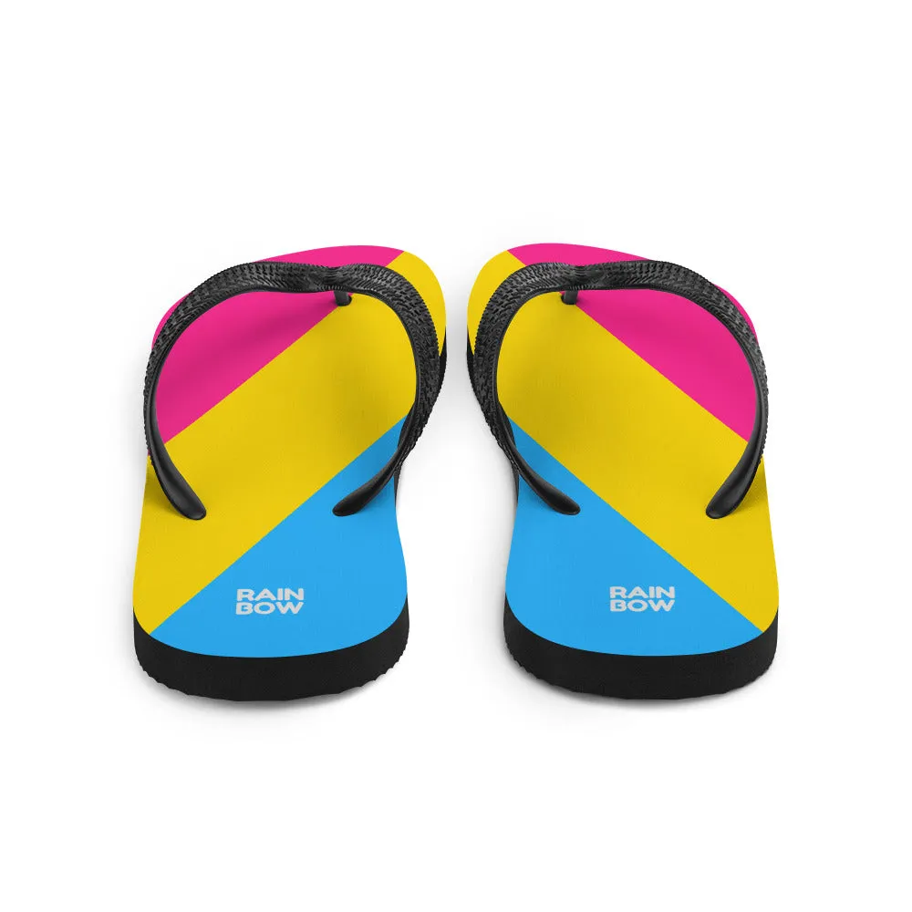 Pansexual Diagonal Pride Flag Flip-Flops