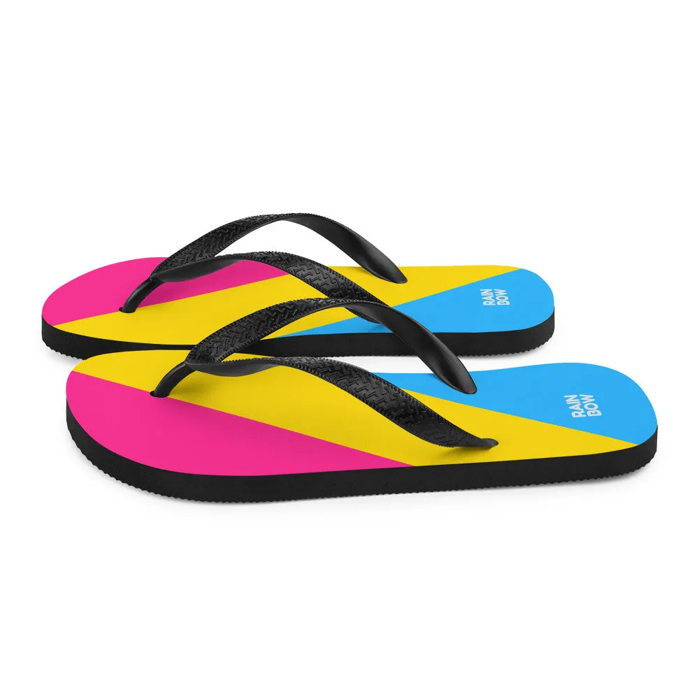 Pansexual Diagonal Pride Flag Flip-Flops