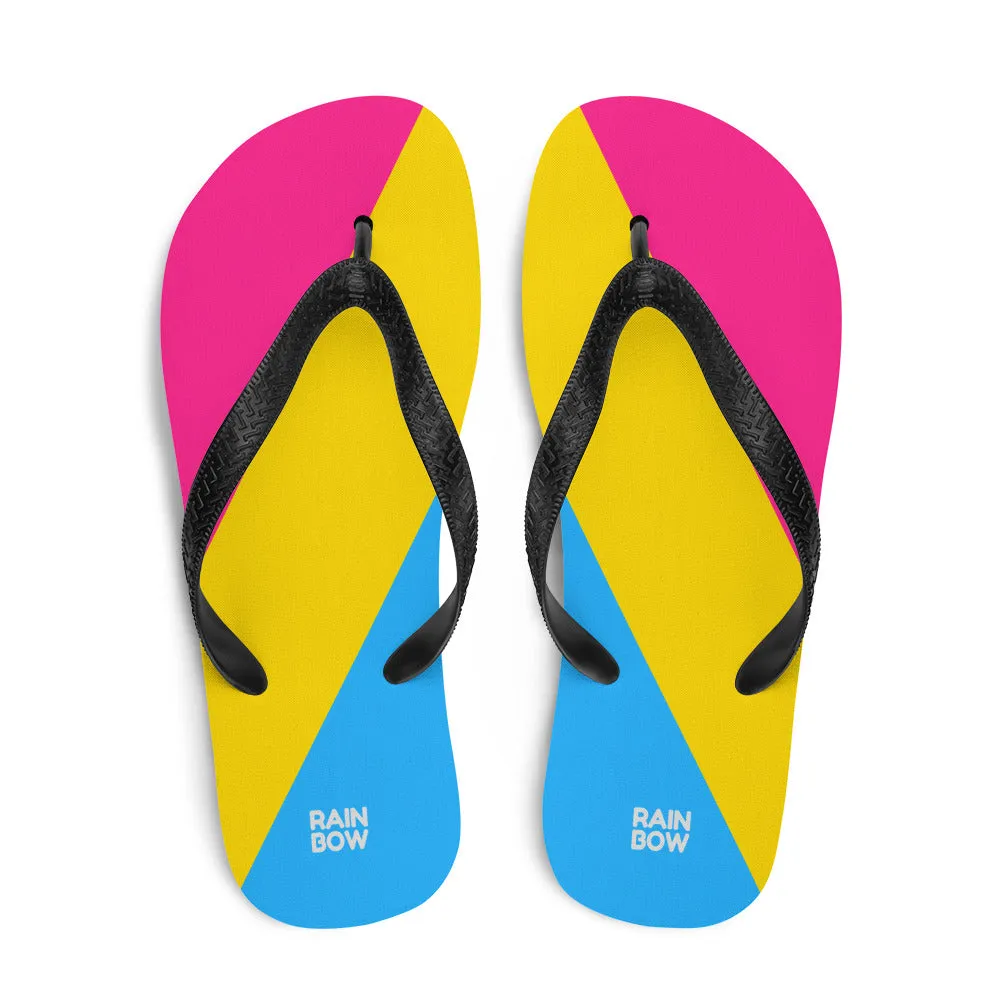 Pansexual Diagonal Pride Flag Flip-Flops