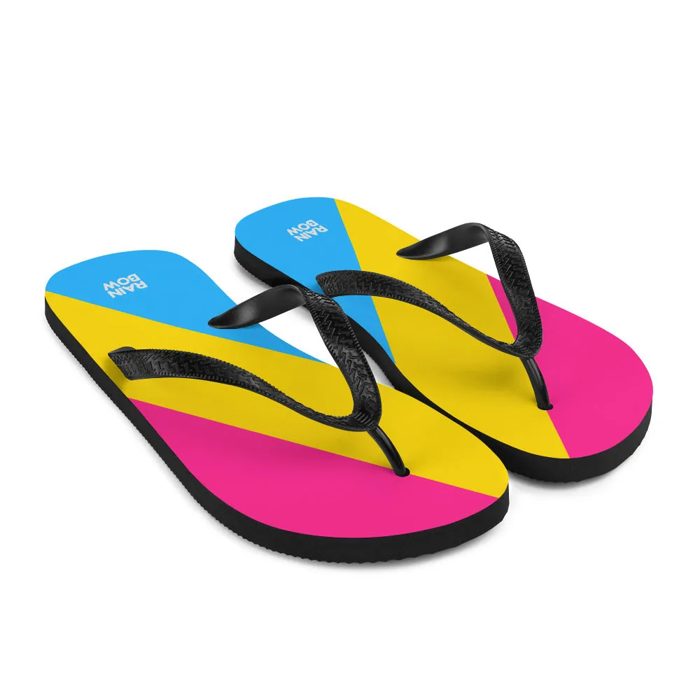 Pansexual Diagonal Pride Flag Flip-Flops