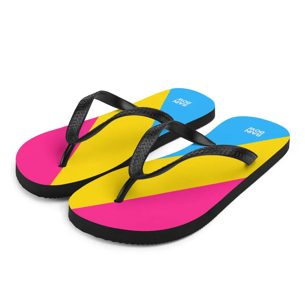 Pansexual Diagonal Pride Flag Flip-Flops