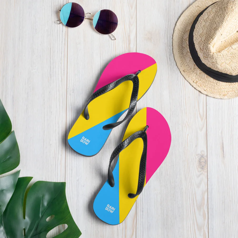 Pansexual Diagonal Pride Flag Flip-Flops