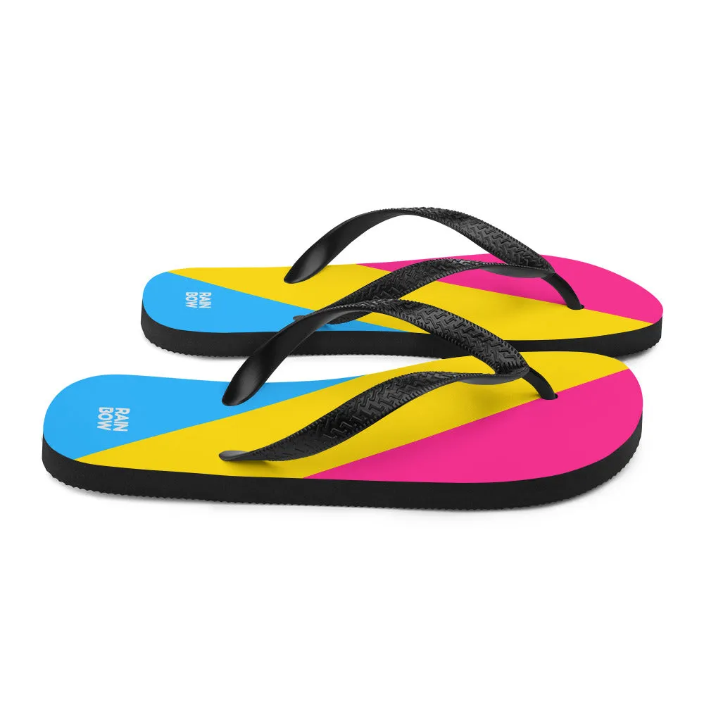 Pansexual Diagonal Pride Flag Flip-Flops