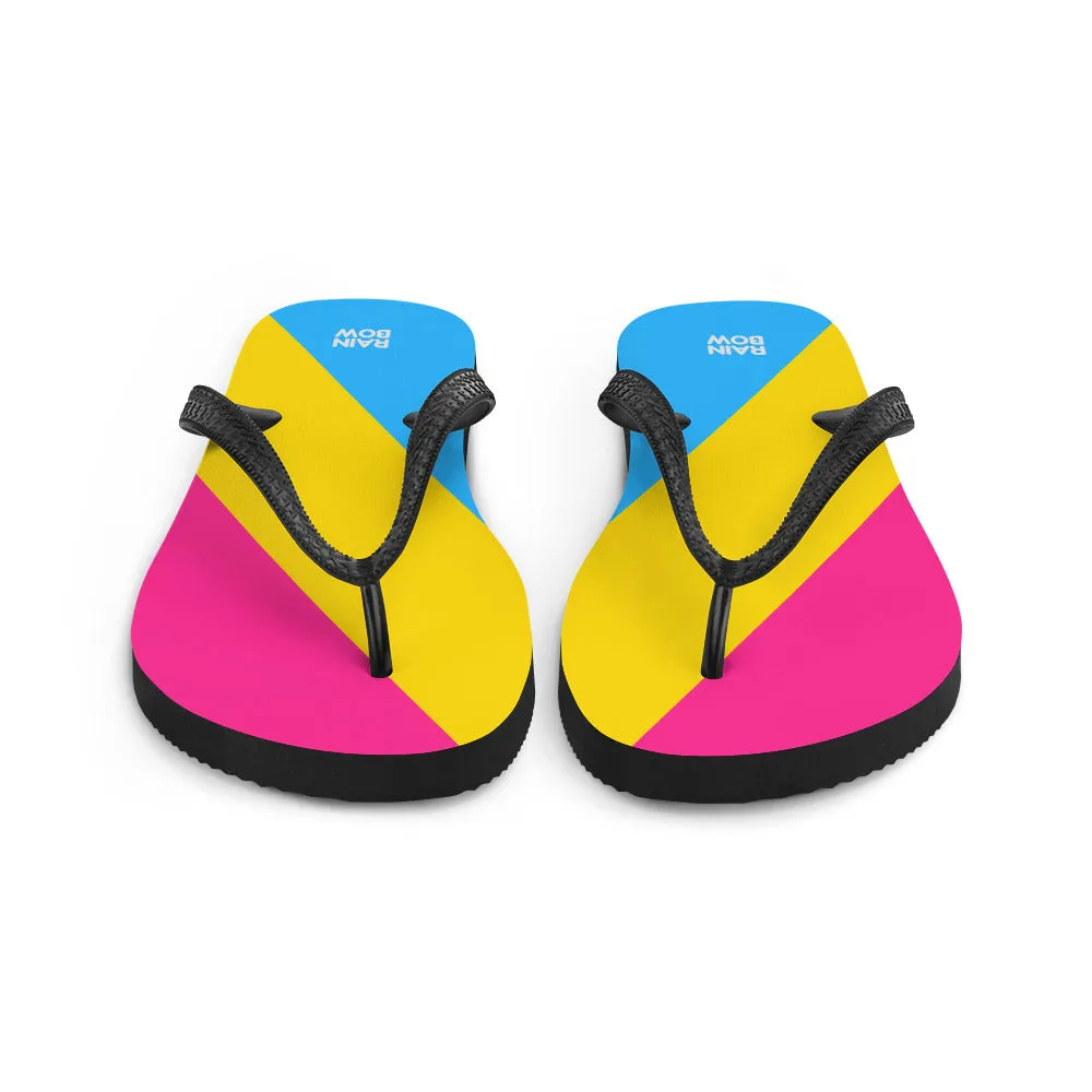 Pansexual Diagonal Pride Flag Flip-Flops