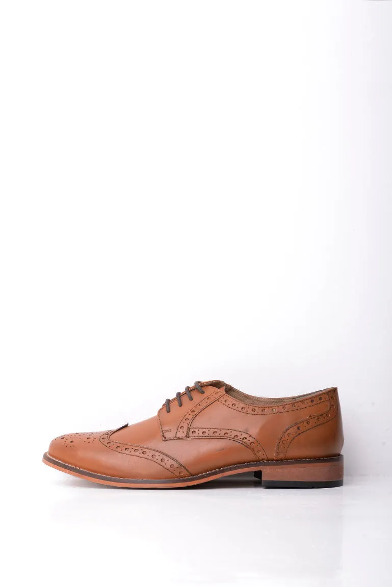 Paolo Vandini Men's Leather Brogues In Tan