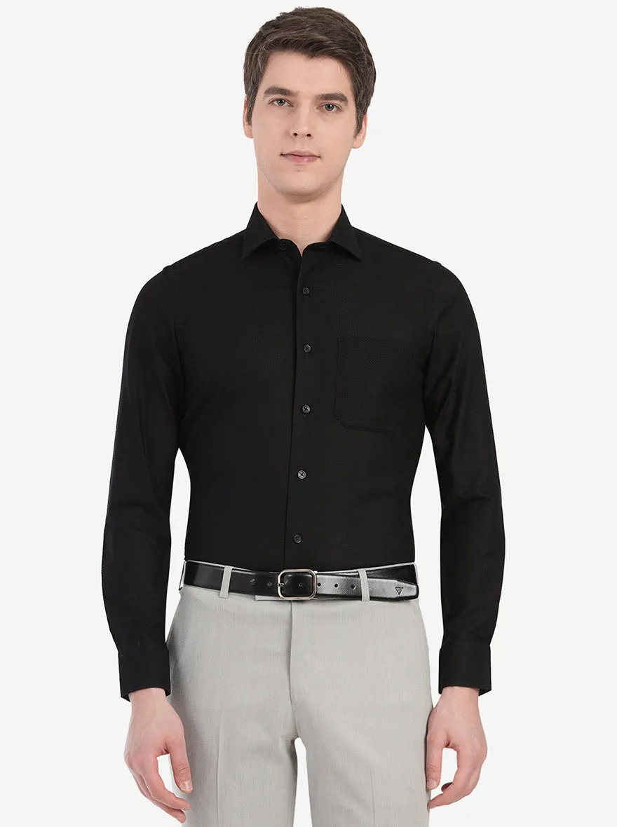 Pastel Black Dobby Slim Fit Formal Shirt | JadeBlue