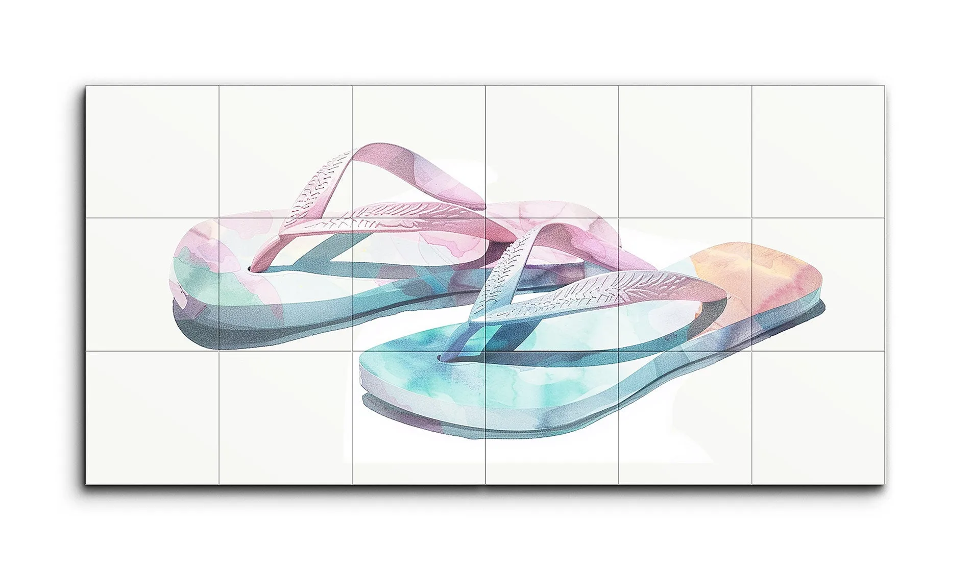 Pastel Flip-Flops: Watercolor Serenity