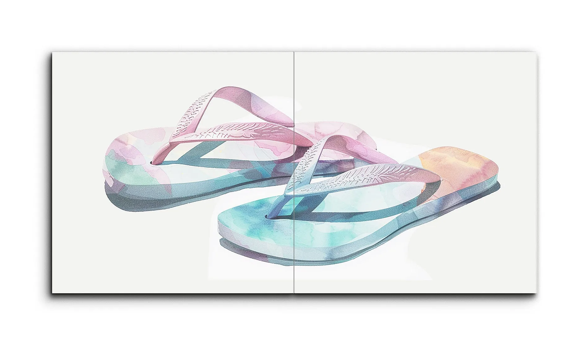 Pastel Flip-Flops: Watercolor Serenity