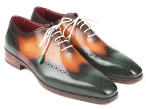 Paul Parkman Green & Camel Leather Wingtip Oxfords