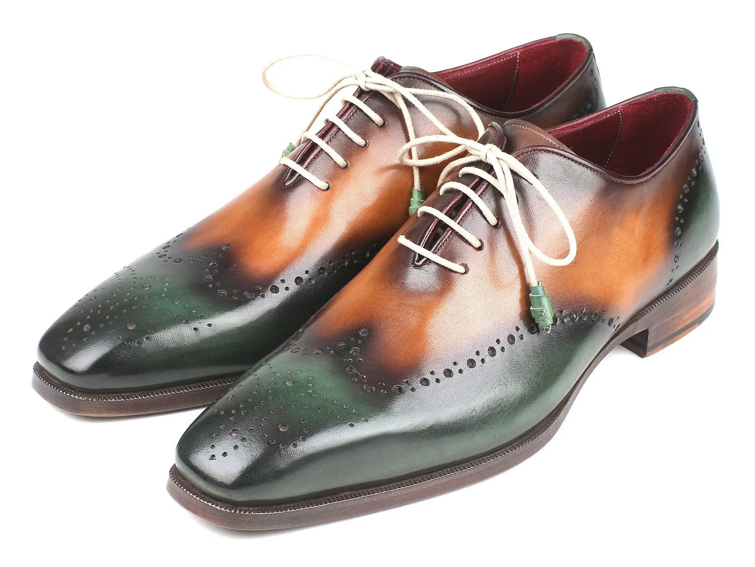 Paul Parkman Green & Camel Wingtip Oxfords (ID#097GV22)