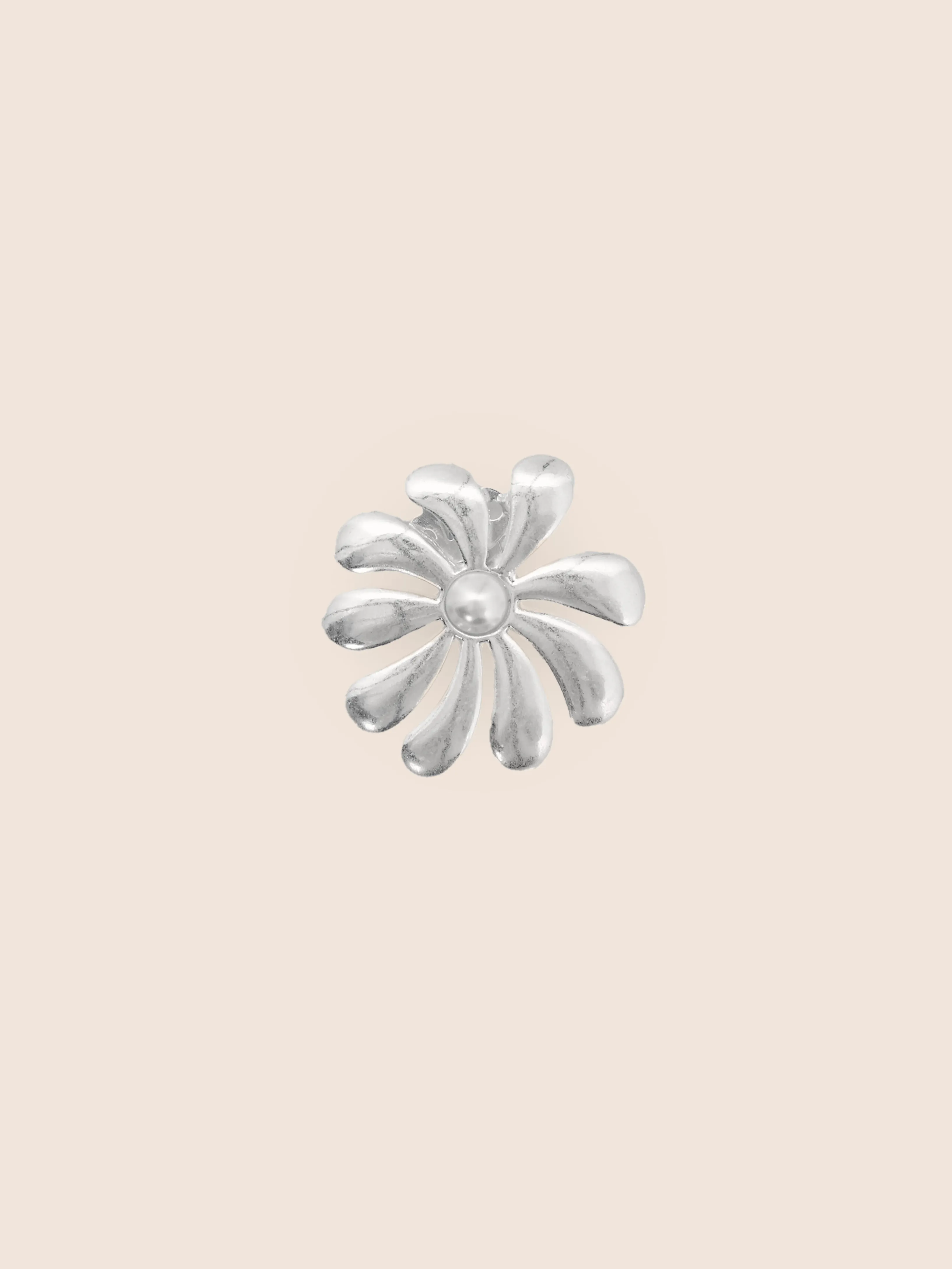 Pearl Flower Clip Silver