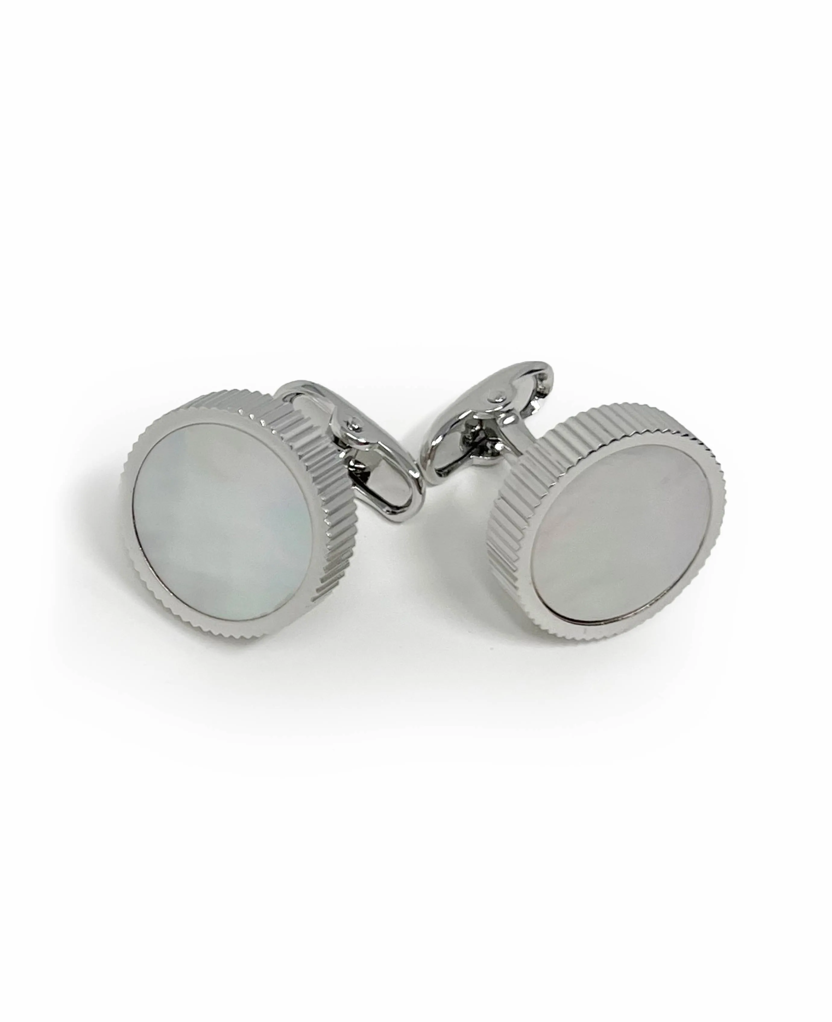 Pearl Rhodium-Plated Cufflinks