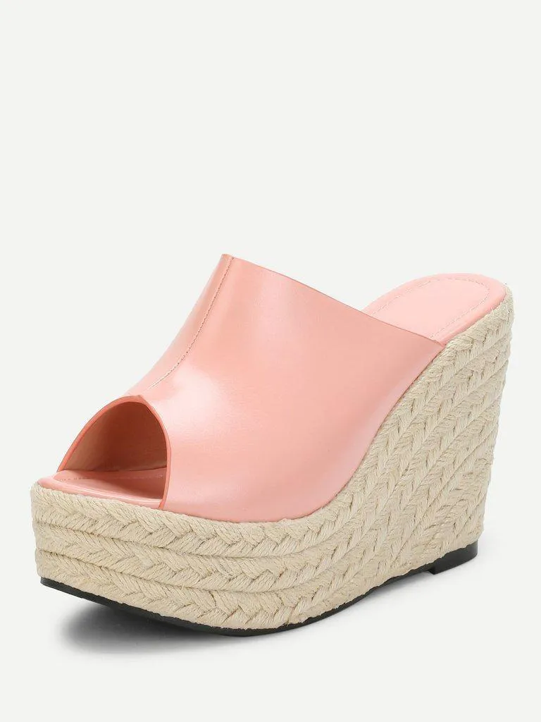 Peep Toe Espadrille Wedges