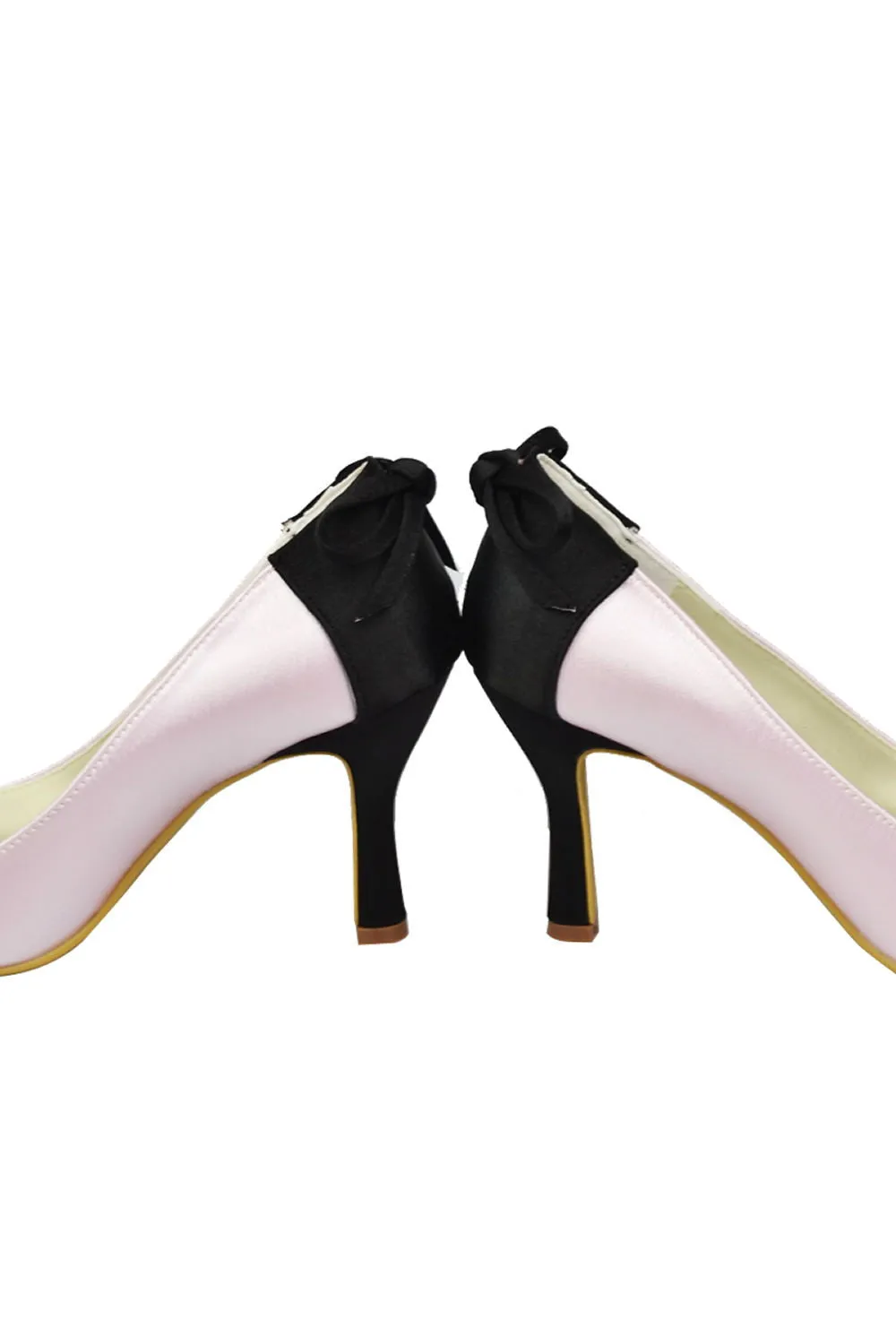 Pink And Black Handmade Close Toe Women Shoes For Prom S33