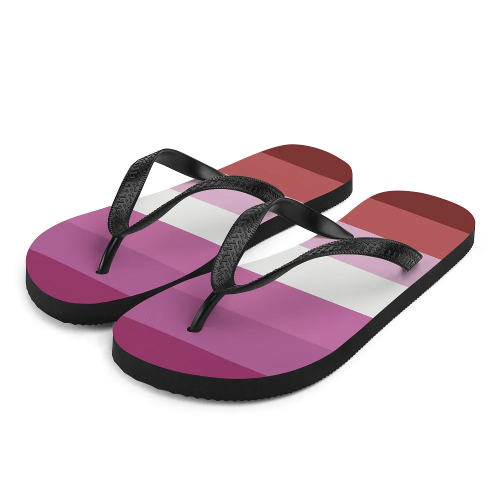 Pink Lesbian Flag Flip-Flops