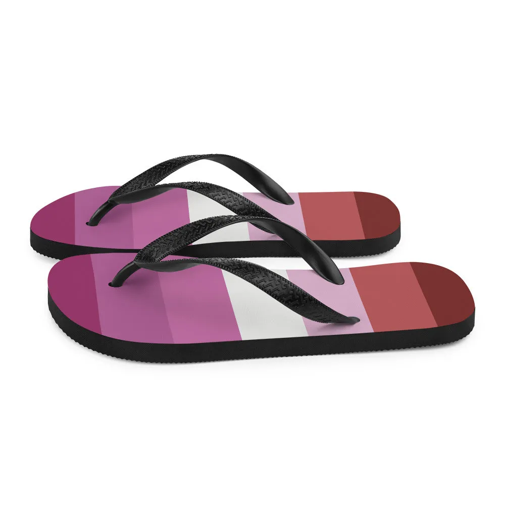 Pink Lesbian Flag Flip-Flops