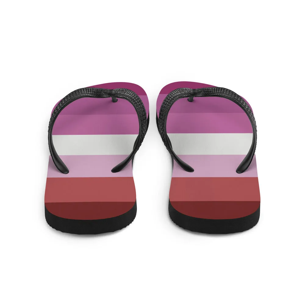 Pink Lesbian Flag Flip-Flops