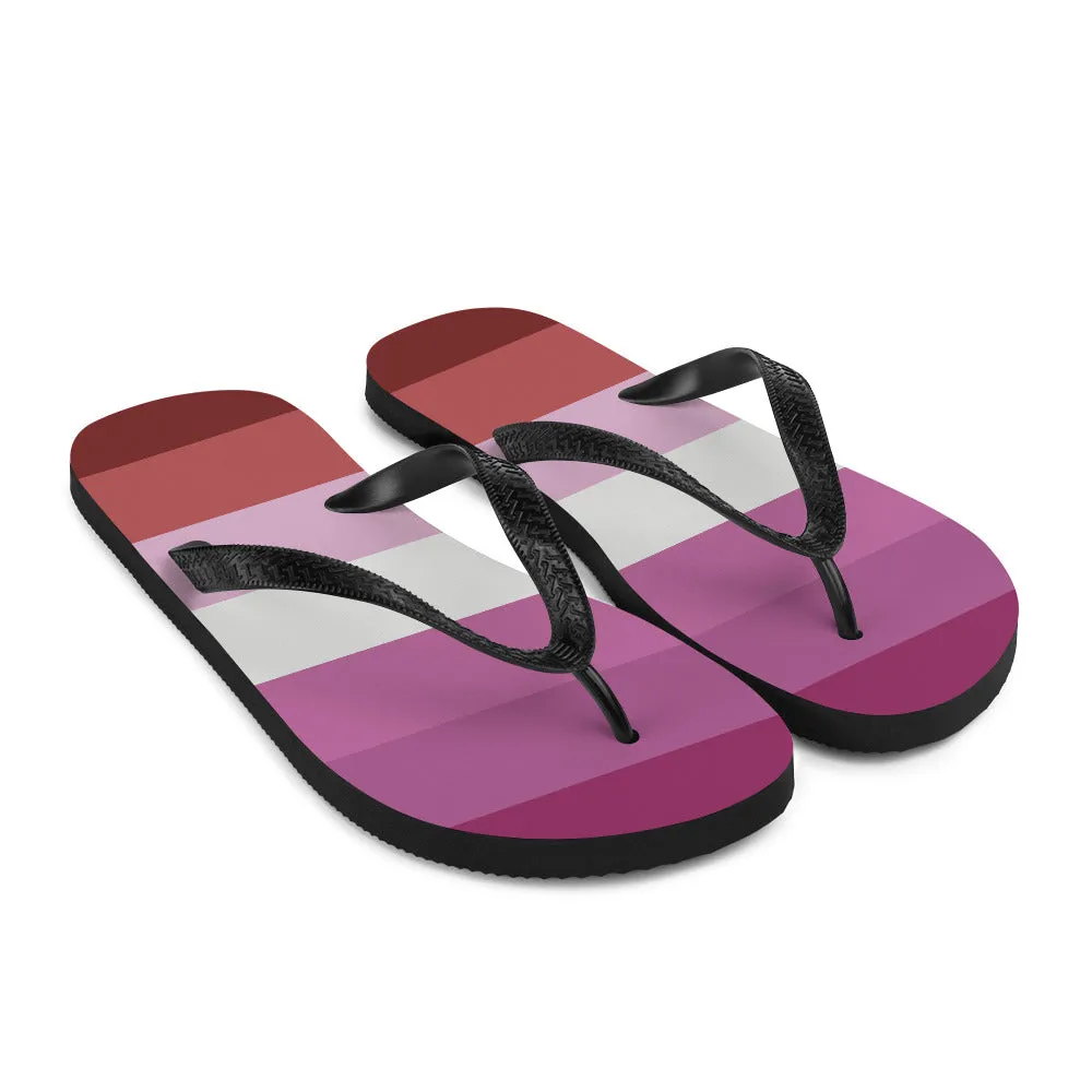 Pink Lesbian Flag Flip-Flops