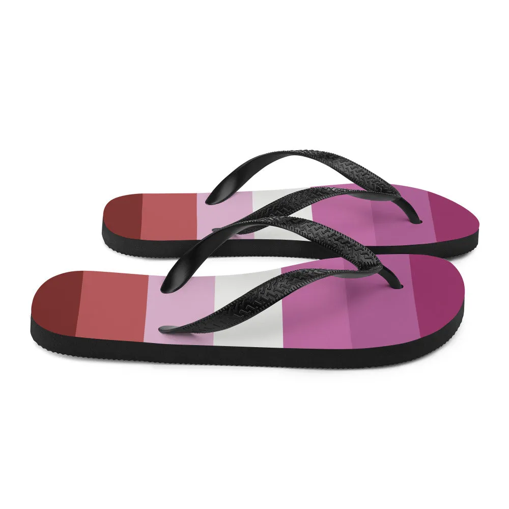 Pink Lesbian Flag Flip-Flops