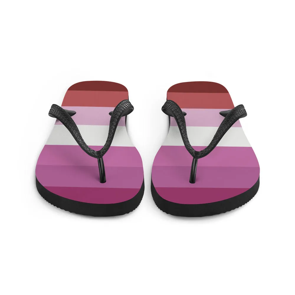 Pink Lesbian Flag Flip-Flops