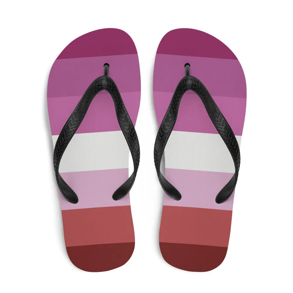 Pink Lesbian Flag Flip-Flops