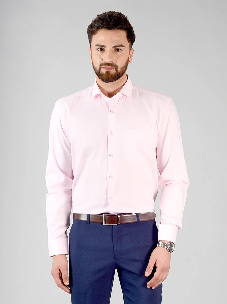 Pink Self Design Regular Fit Formal Shirt | JadeBlue