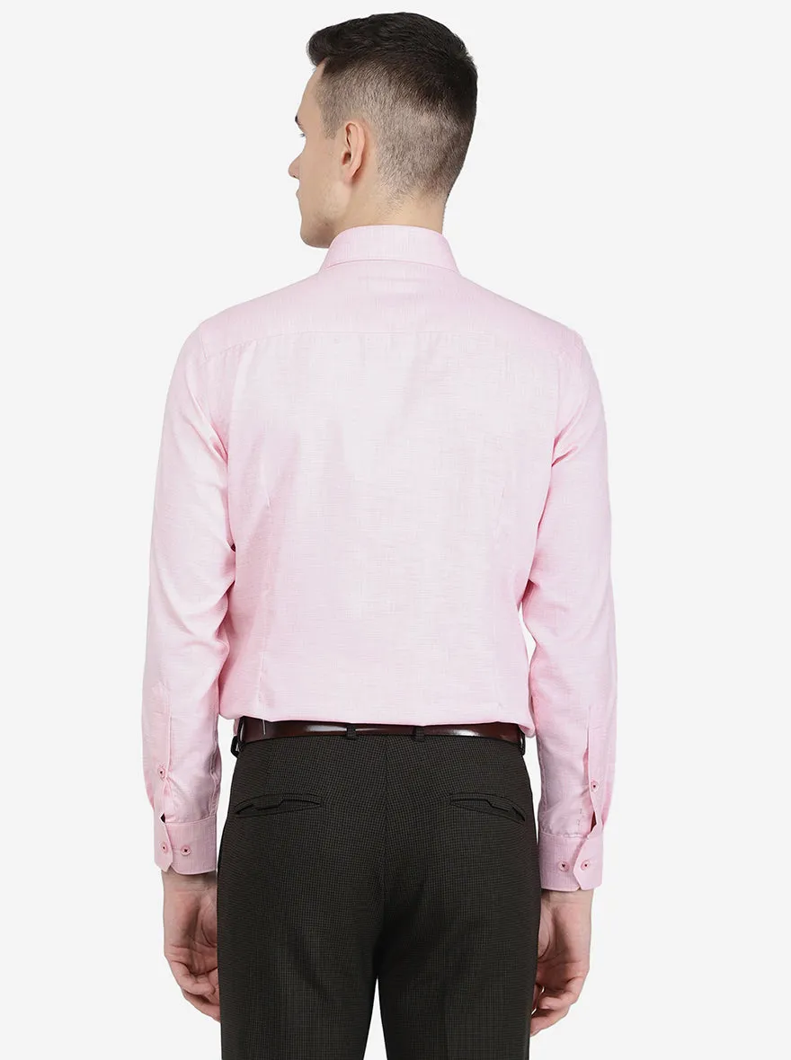 Pink Solid Slim Fit Formal Shirt | Greenfibre