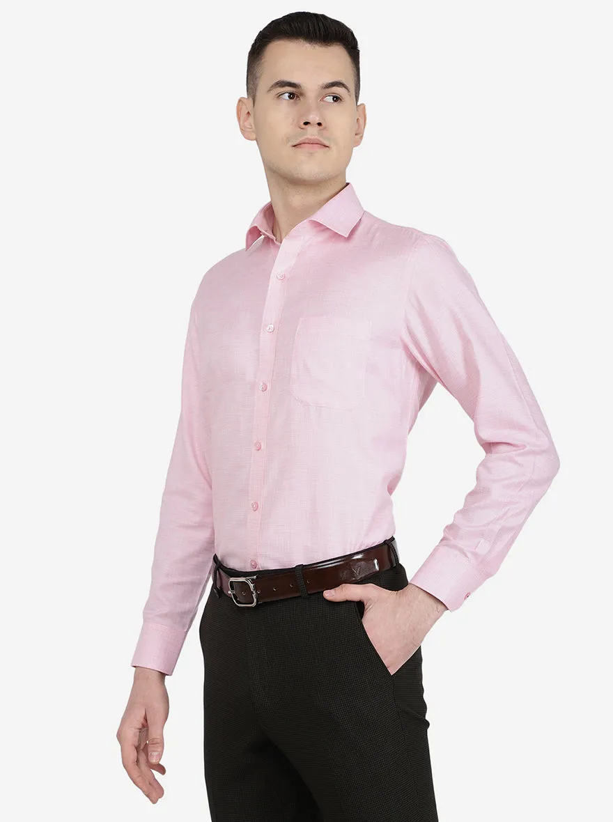 Pink Solid Slim Fit Formal Shirt | Greenfibre