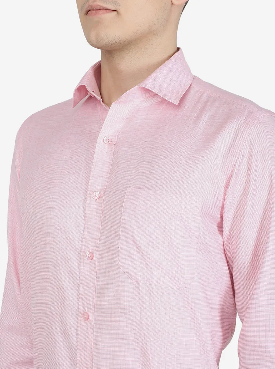 Pink Solid Slim Fit Formal Shirt | Greenfibre