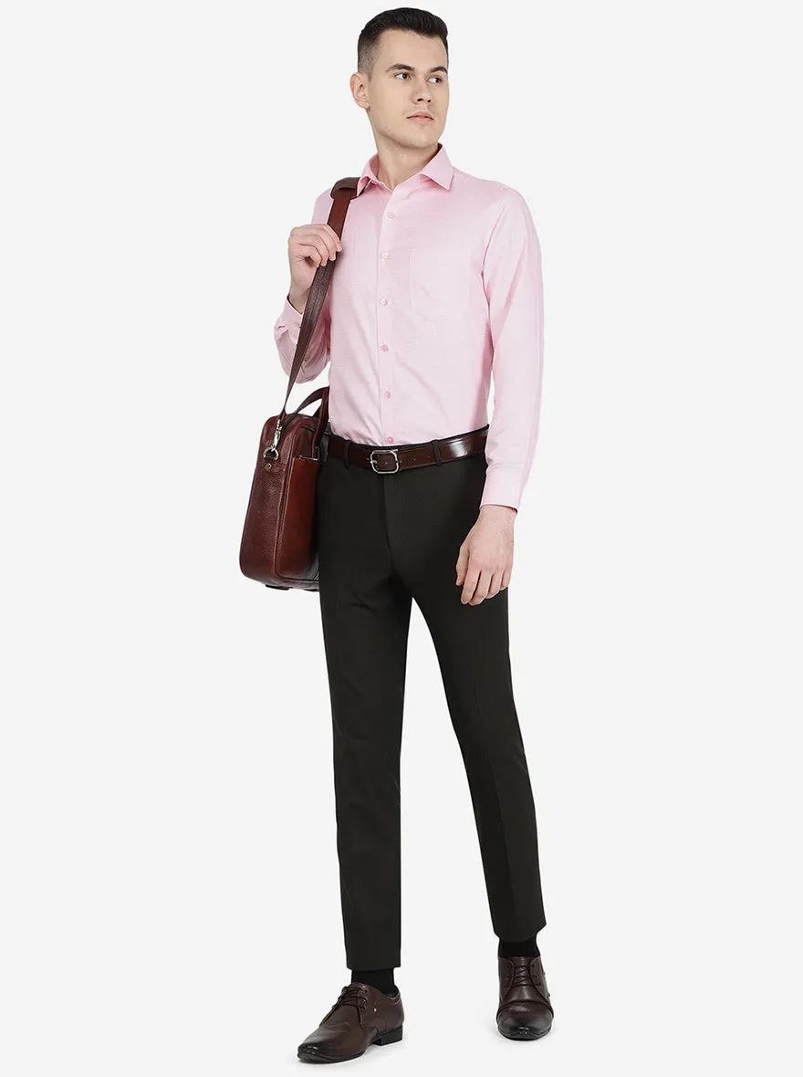 Pink Solid Slim Fit Formal Shirt | Greenfibre