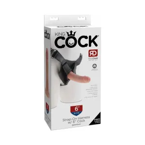 Pipedream King Cock Strap-On Harness With 6 in. Cock Beige