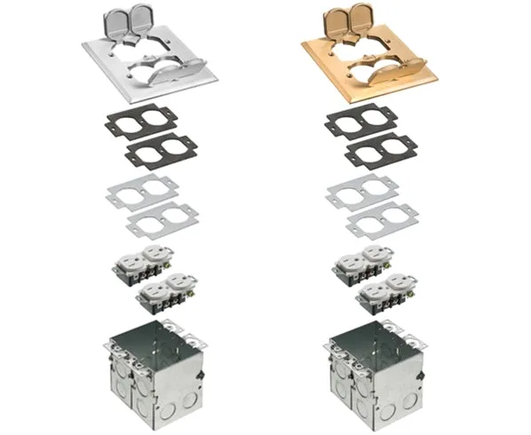 Power Outlet Floor Box Dual Gang