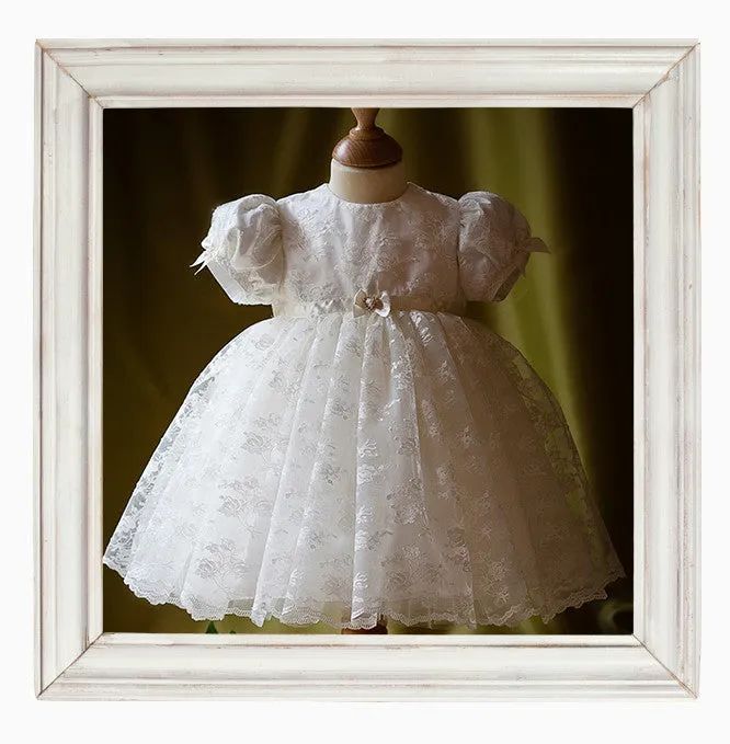 Princess Charlotte edition Maria lace Dress (pink ribbon trim)