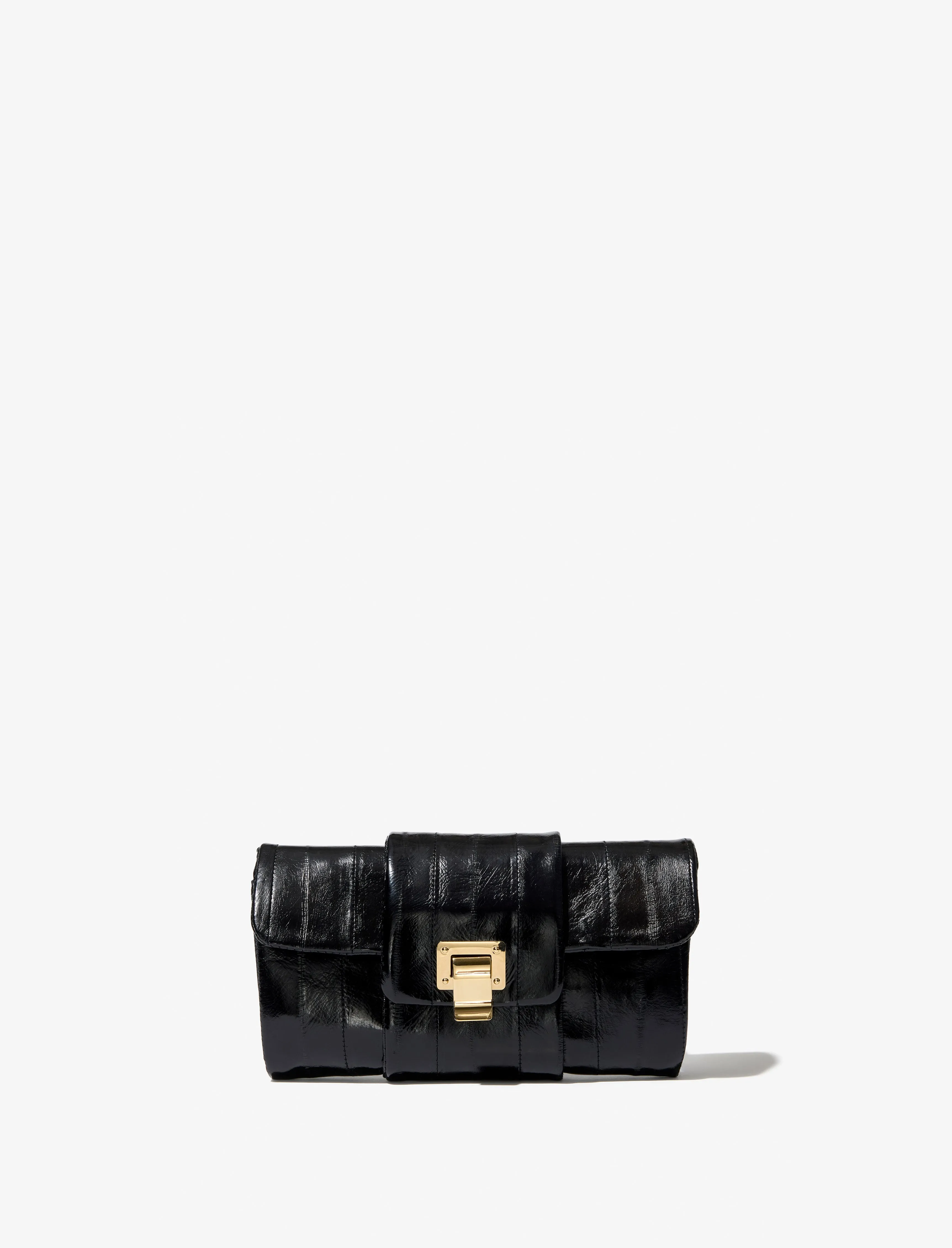 Proenza Schouler Flip Shoulder Chain Clutch in Eel - Black