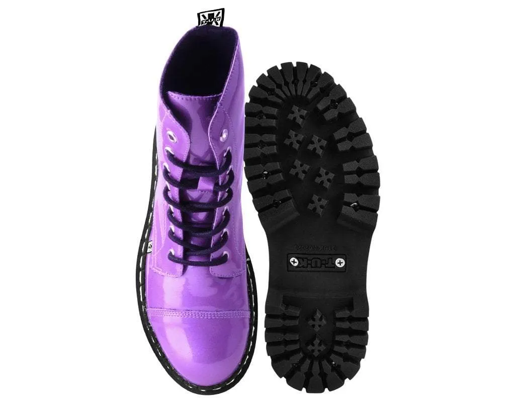 Purple Metallic 7-Eye Double Decker Boot