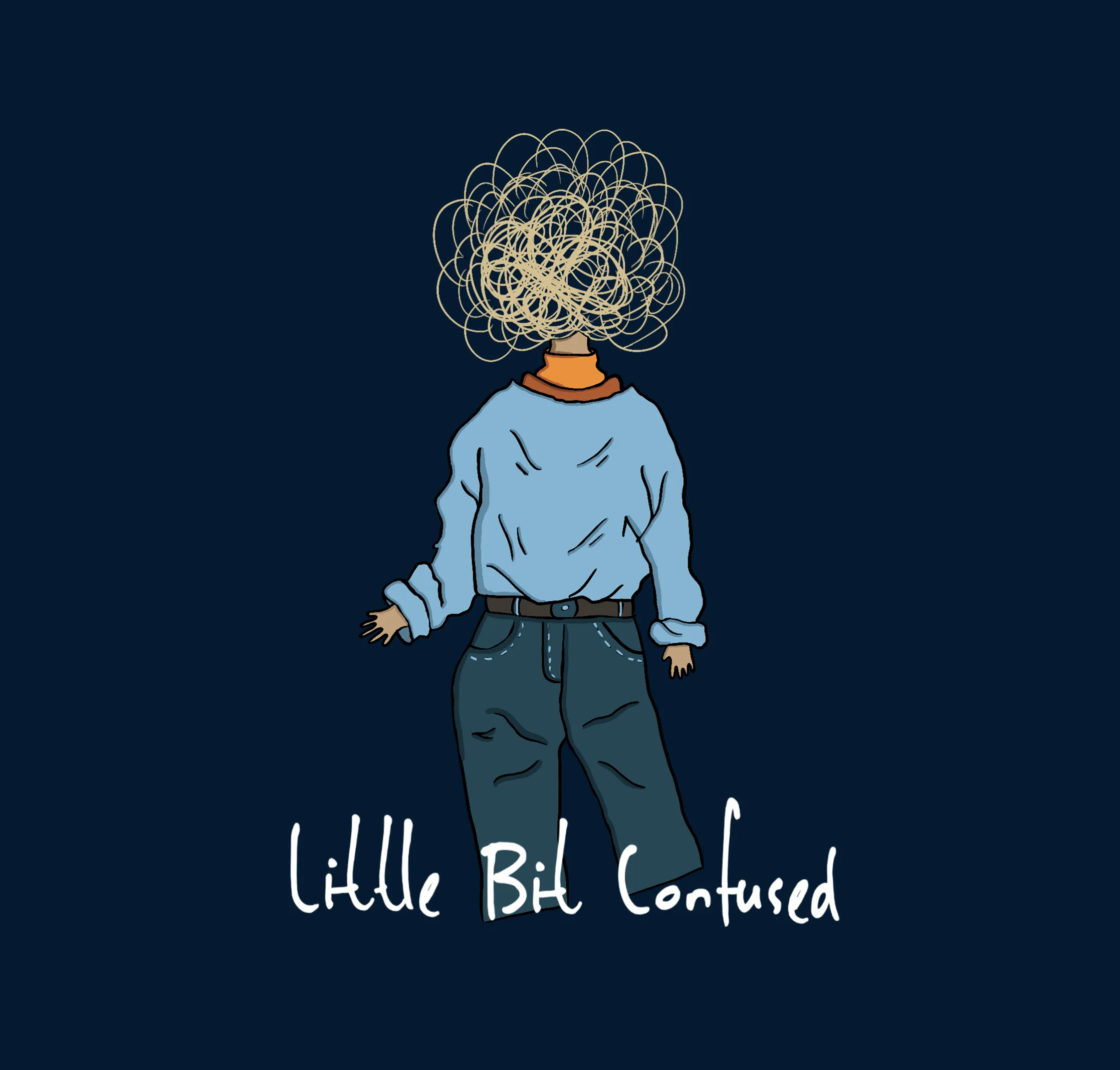 "LI'L BIT CONFUSED "- HALF-SLEEVE CROP TOPS