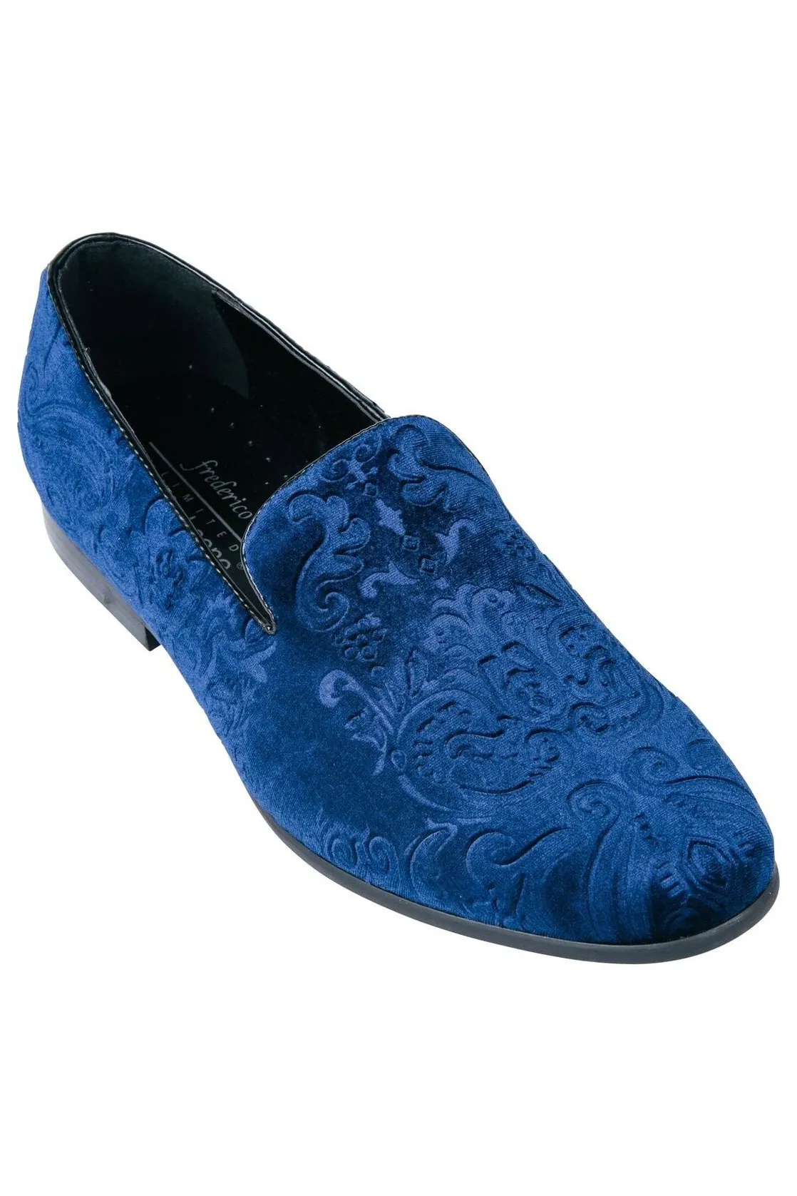 "Marcel" Blue Velvet Frederico Leone Tuxedo Shoes