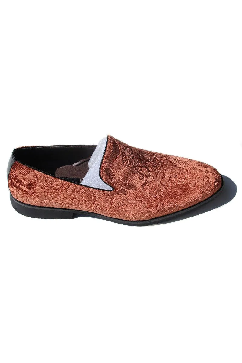 "Marcel" Cognac Velvet Frederico Leone Tuxedo Shoes