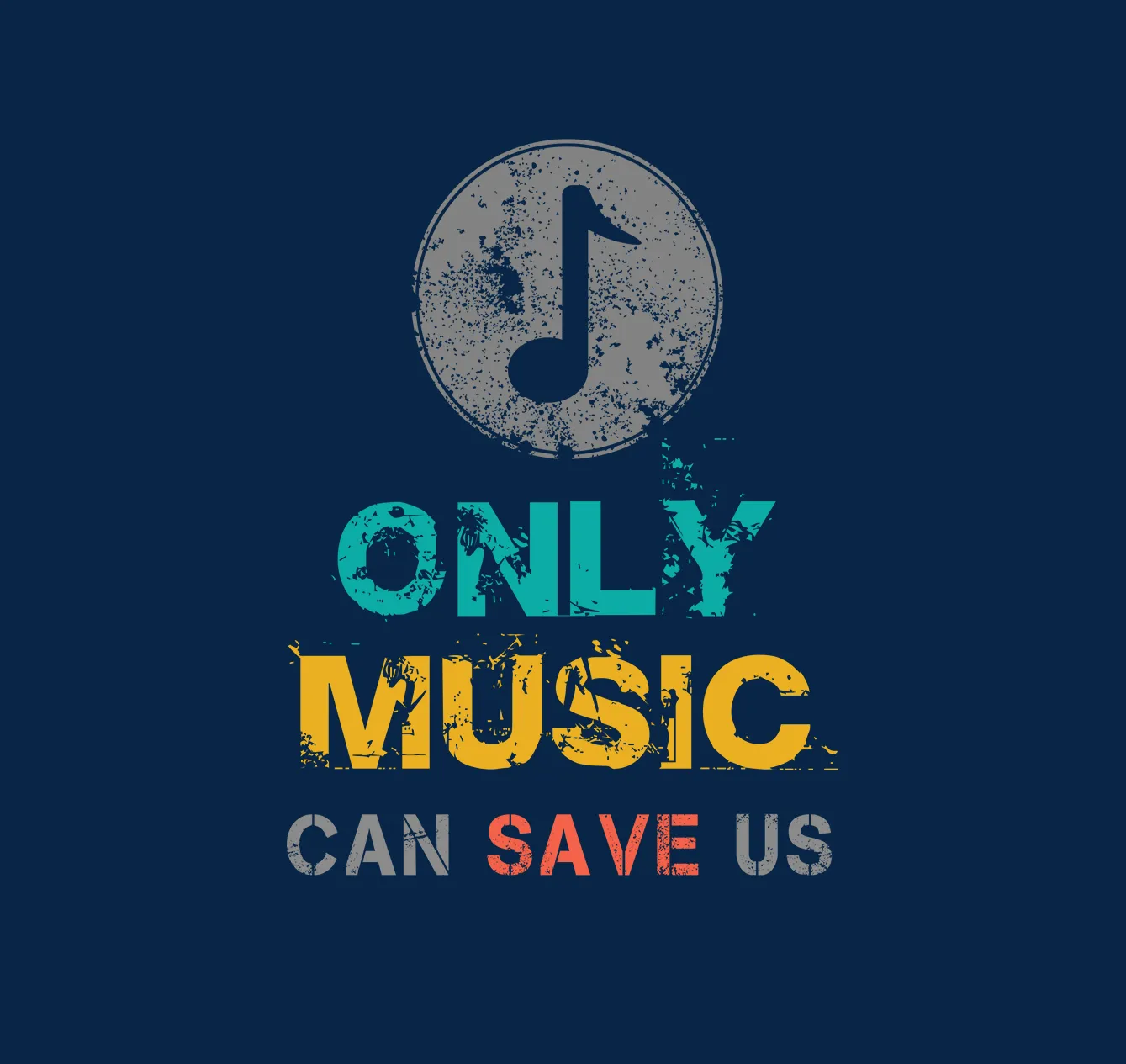 "ONLY MUSIC CAN SAVE US" - HALF-SLEEVE CROP TOP