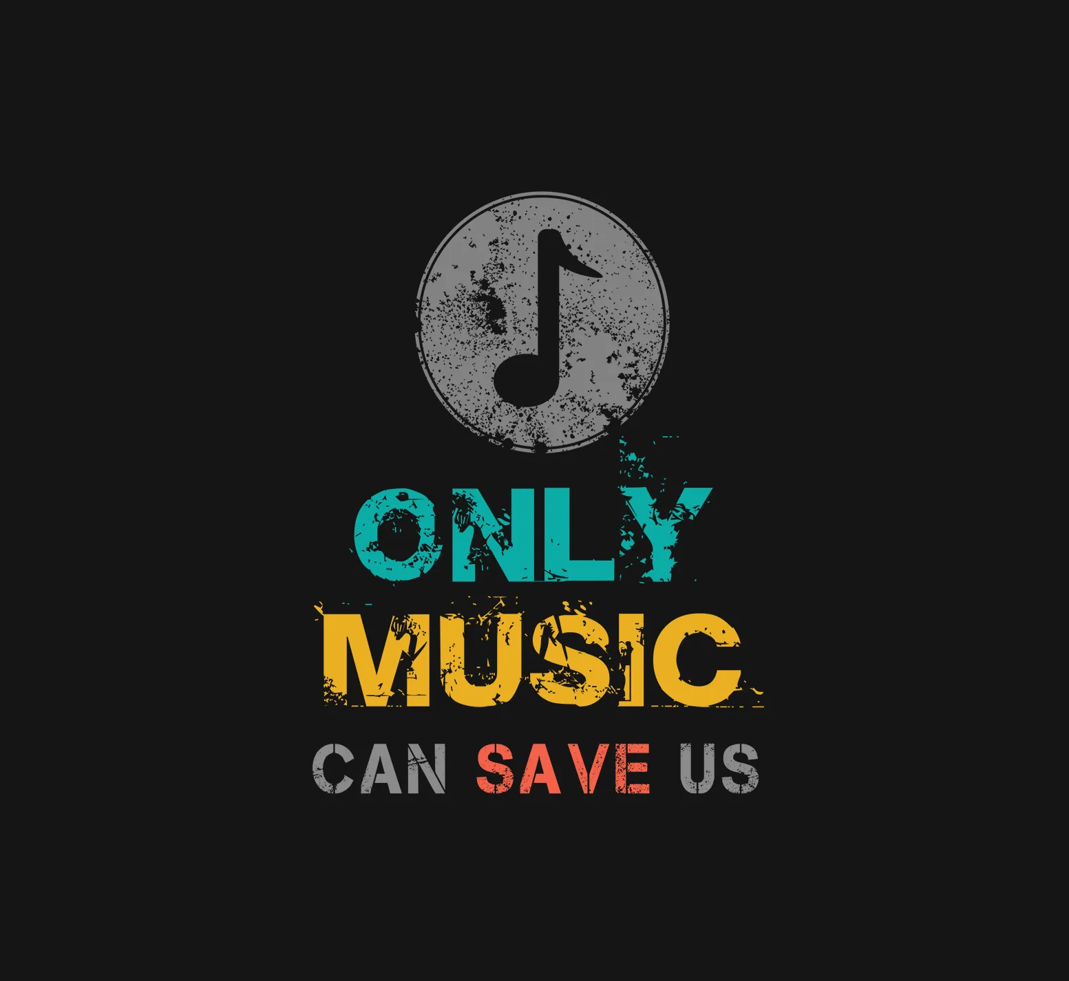 "ONLY MUSIC CAN SAVE US" - HALF-SLEEVE CROP TOP