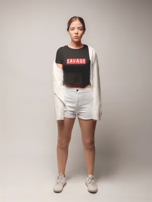 "SAVAGE" - HALF-SLEEVE CROP TOP'S